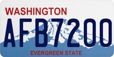 WA license plate AFB7200