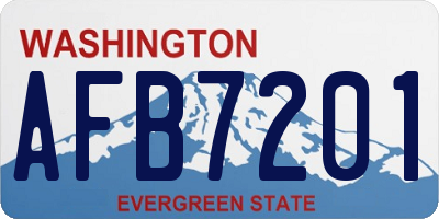 WA license plate AFB7201
