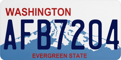 WA license plate AFB7204
