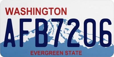 WA license plate AFB7206