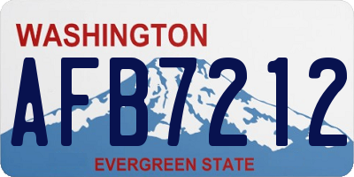 WA license plate AFB7212