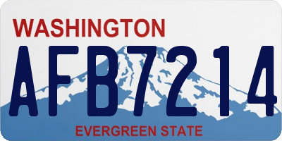 WA license plate AFB7214