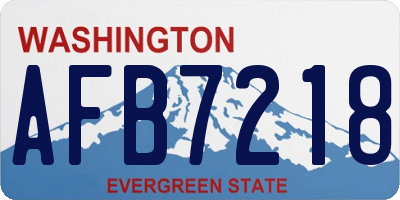 WA license plate AFB7218