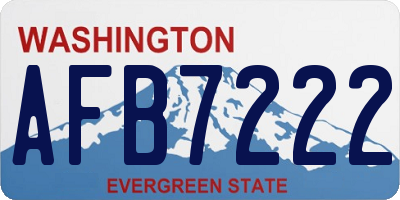 WA license plate AFB7222