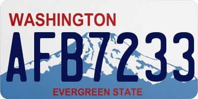 WA license plate AFB7233