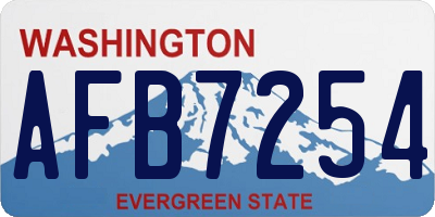 WA license plate AFB7254