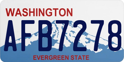 WA license plate AFB7278