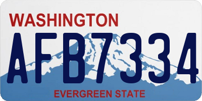 WA license plate AFB7334
