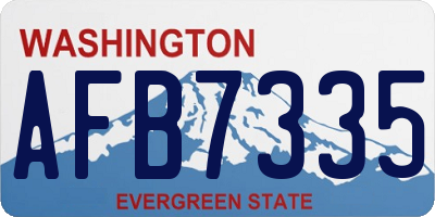 WA license plate AFB7335