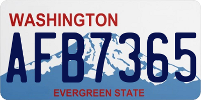 WA license plate AFB7365