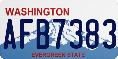 WA license plate AFB7383