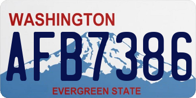 WA license plate AFB7386