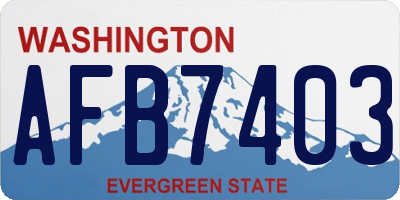 WA license plate AFB7403