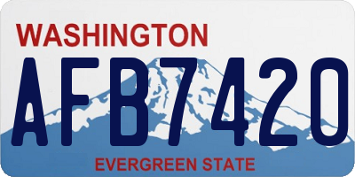 WA license plate AFB7420