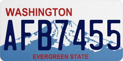 WA license plate AFB7455