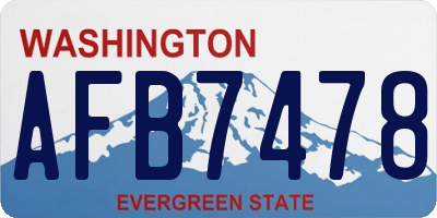 WA license plate AFB7478