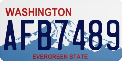 WA license plate AFB7489