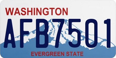 WA license plate AFB7501