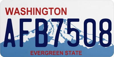 WA license plate AFB7508