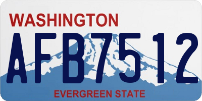 WA license plate AFB7512