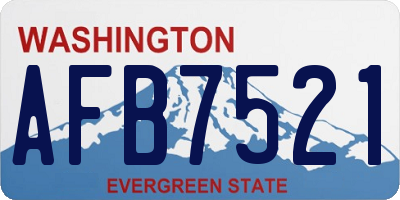 WA license plate AFB7521