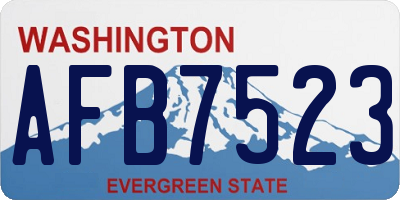 WA license plate AFB7523