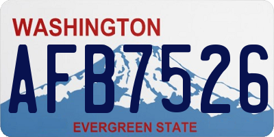 WA license plate AFB7526