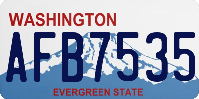 WA license plate AFB7535