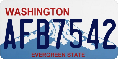 WA license plate AFB7542