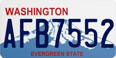WA license plate AFB7552