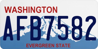 WA license plate AFB7582