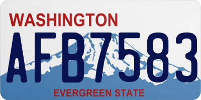 WA license plate AFB7583