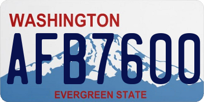 WA license plate AFB7600