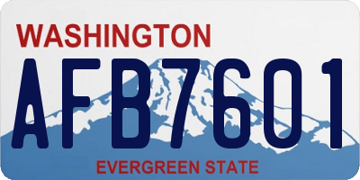 WA license plate AFB7601