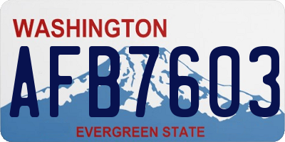 WA license plate AFB7603