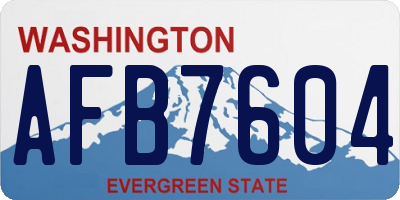 WA license plate AFB7604