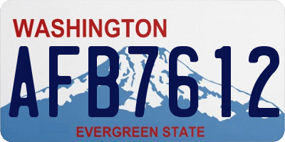WA license plate AFB7612