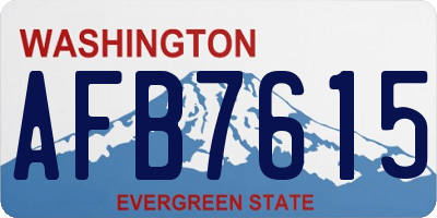 WA license plate AFB7615