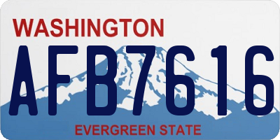 WA license plate AFB7616
