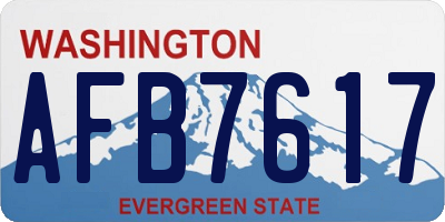 WA license plate AFB7617
