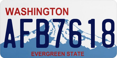 WA license plate AFB7618