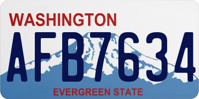 WA license plate AFB7634
