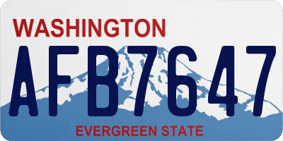 WA license plate AFB7647
