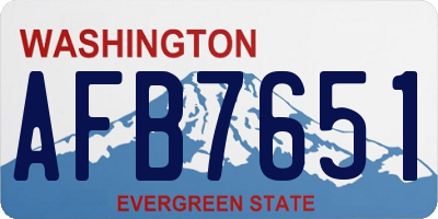 WA license plate AFB7651