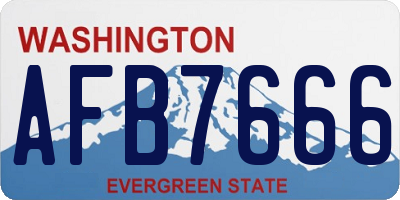 WA license plate AFB7666