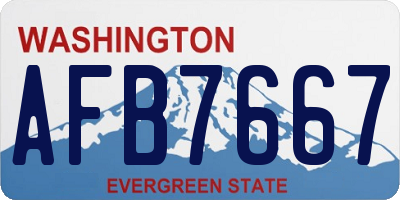 WA license plate AFB7667
