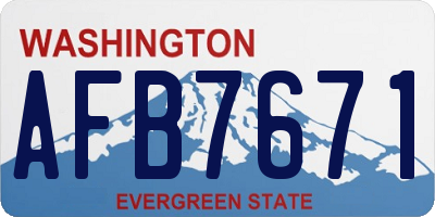 WA license plate AFB7671