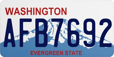WA license plate AFB7692