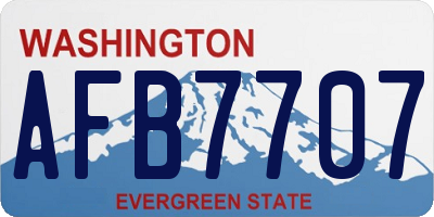 WA license plate AFB7707