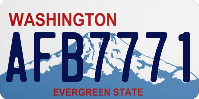 WA license plate AFB7771